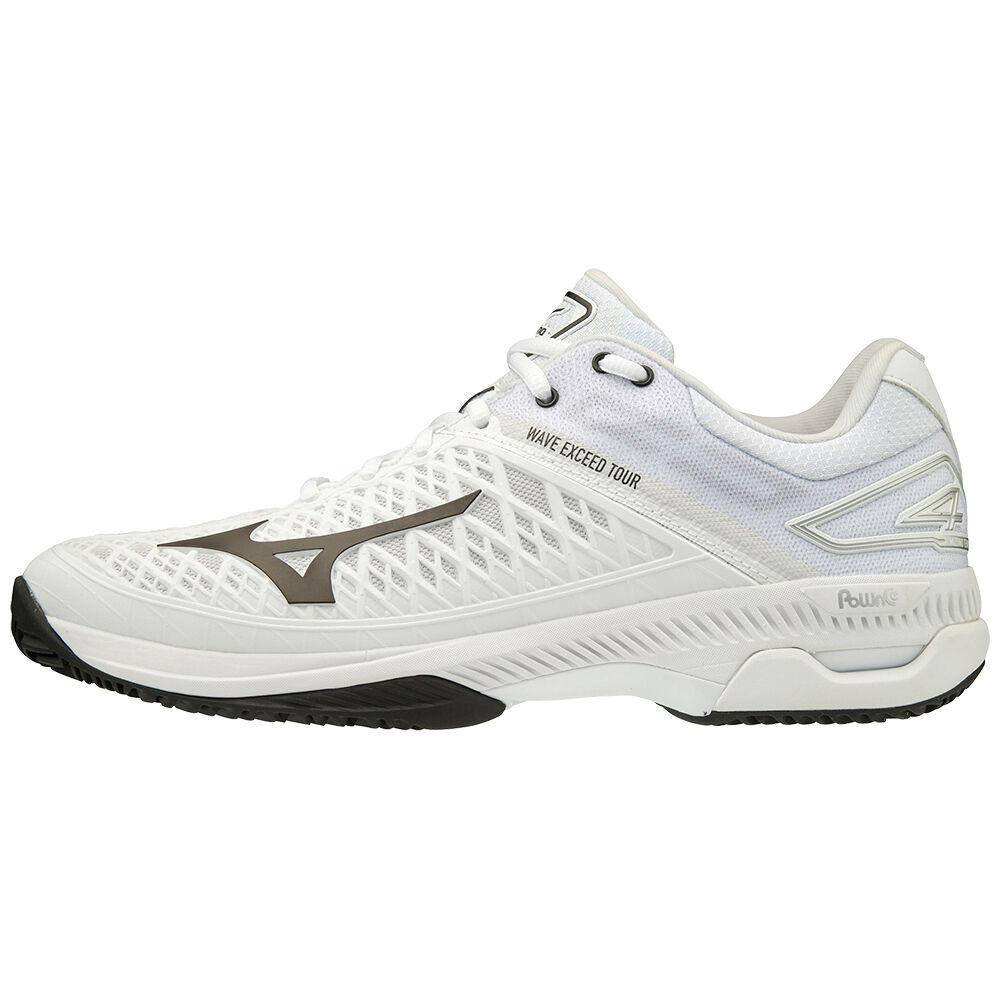 Zapatillas Tenis Mizuno Wave Exceed Tour 4 CC Hombre Blancas/Negras España WOCP-10592